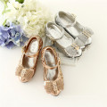 Golden/silver color girls shoes new arrival walker kids shoes footwear china wholesale baby girl wedges sandals